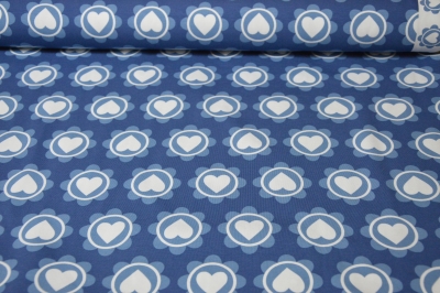 Jersey "Retro Hearts" Herzen Kreise blau